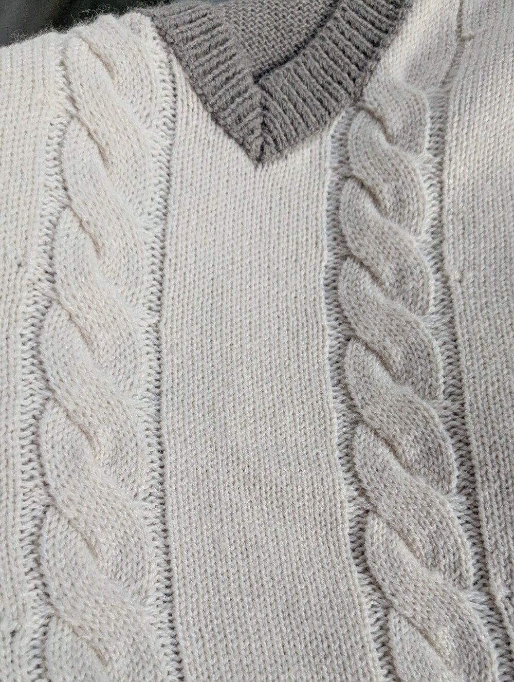 Daily Sports Vest Cable Knit Wool Blend XS